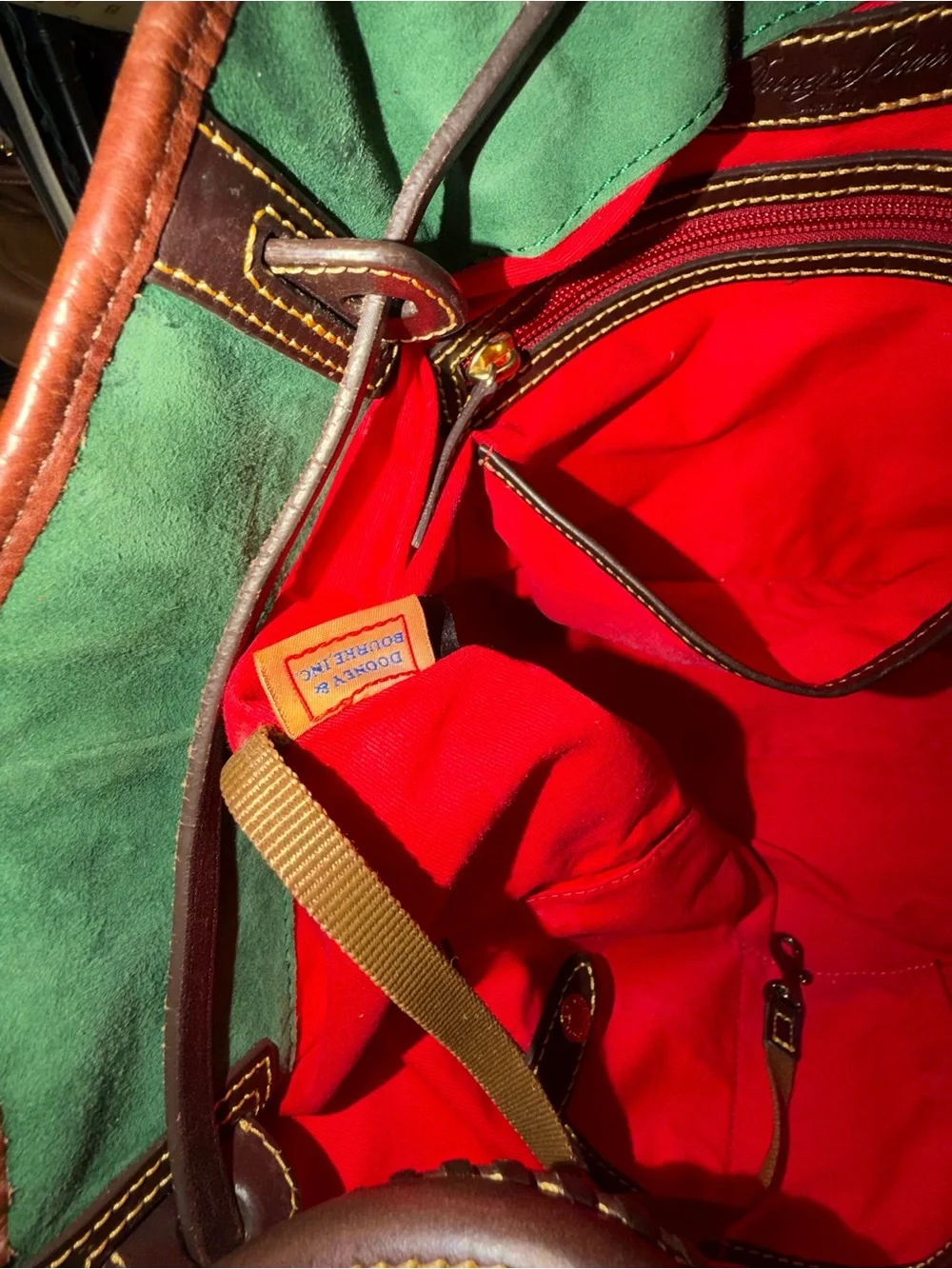 Dooney & Bourke Buckley Bag Leather Tote with Dual Handles in the color Chestnut